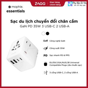 Bộ chuyển đổi du lịch đa năng Mophie Essentials GaN 35W | Bộ sạc tường