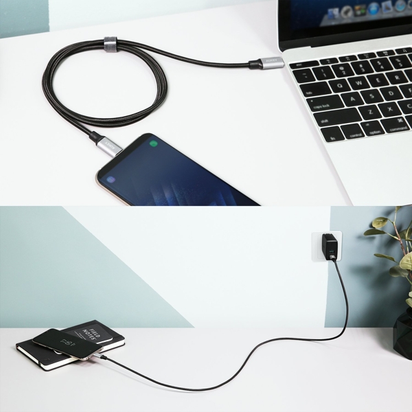 Cáp USB-C to USB-C Aukey CB-CD5 1m - Bện Nylon