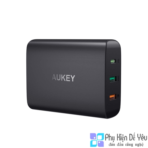 Sạc 3 cổng Aukey PA-Y13 - USB-C PD, QC 3.0, 74.5W