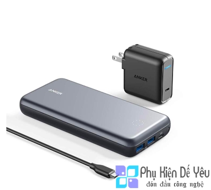 Bộ pin sạc dự phòng Anker PowerCore+ 19000 PD Hybrid kiêm Hub USB-C gồm Củ sạc