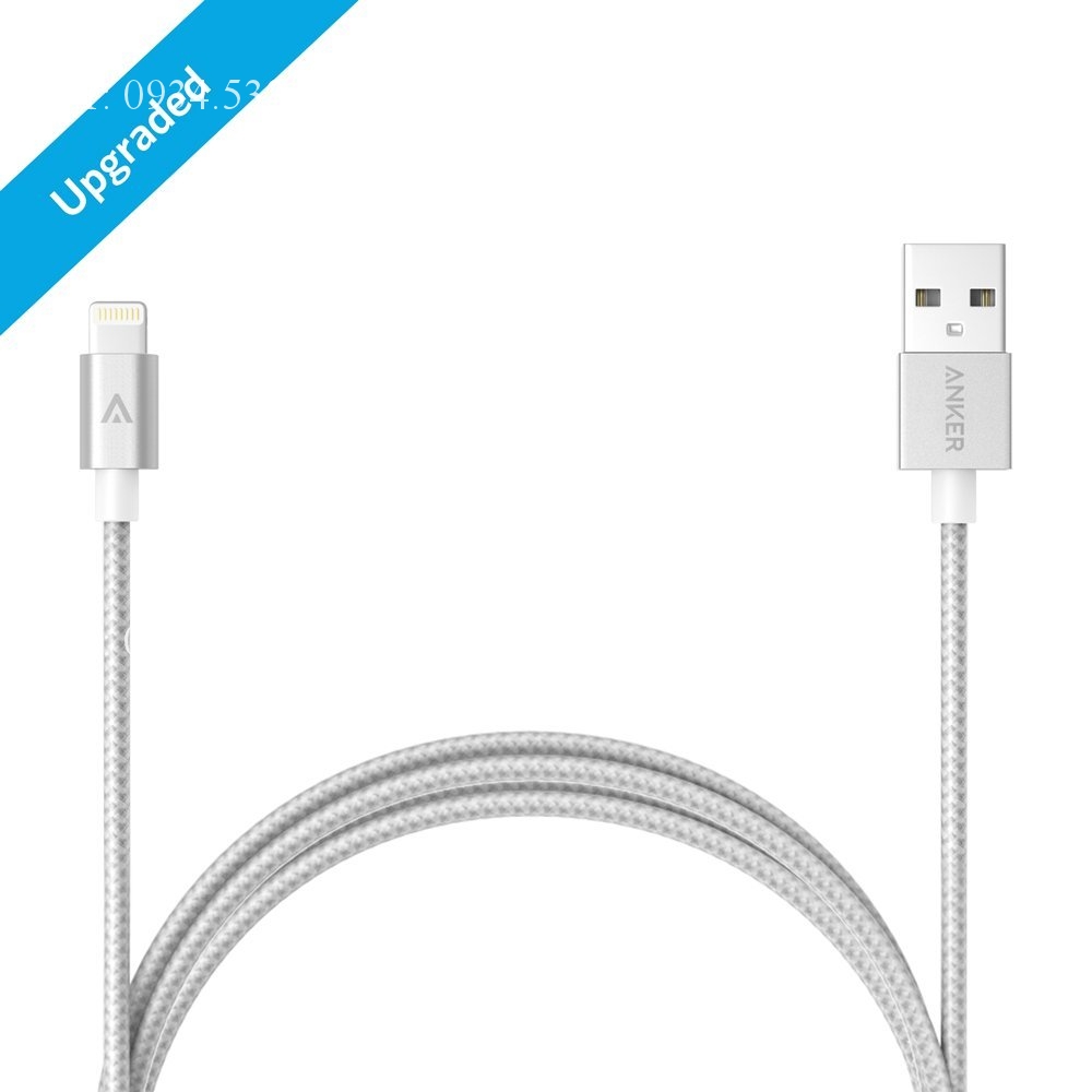 Cáp Lightning Bọc Nylon Anker 1.8m - Chứng Chỉ Apple MFi - Bạc