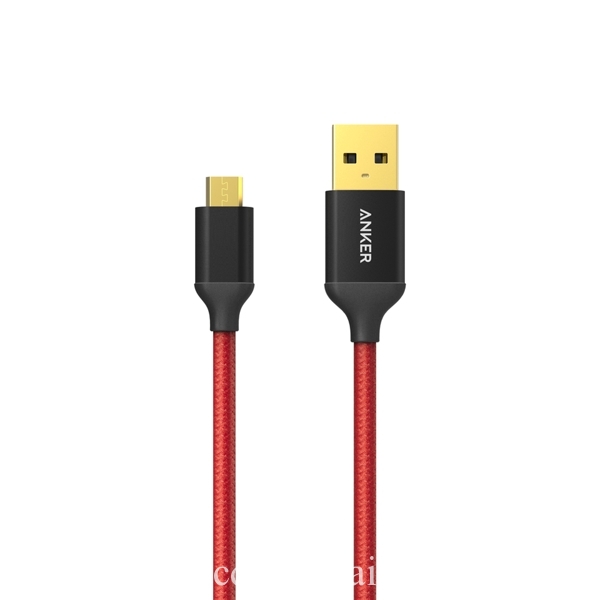 Cáp Micro USB Bọc Nylon Anker 90cm, Mạ Vàng - Màu Đỏ