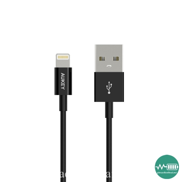 Cáp Lightning Aukey CB-D8 20cm - Chứng Chỉ Apple MFi - Màu Đen