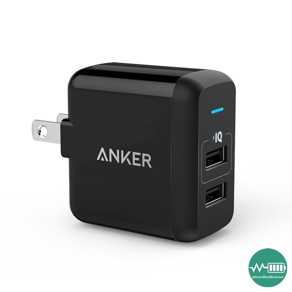 Sạc Anker PowerPort 2 Lite, 2 cổng, Đen