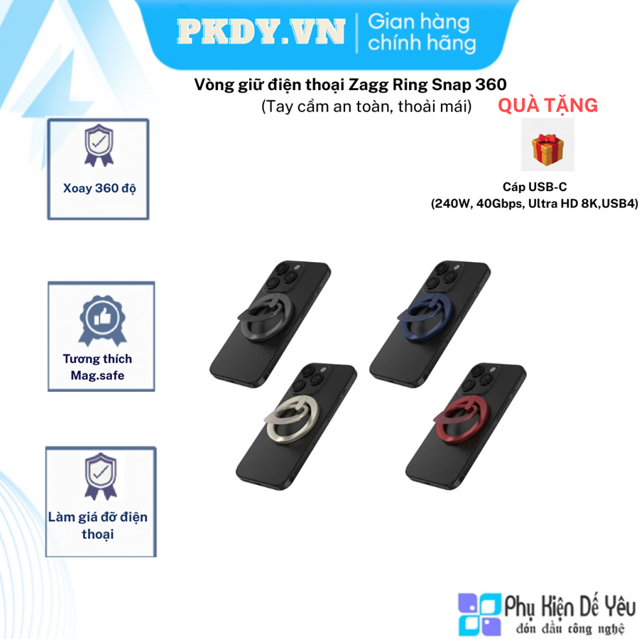 Vòng giữ điện thoại Zagg Ring Snap 360