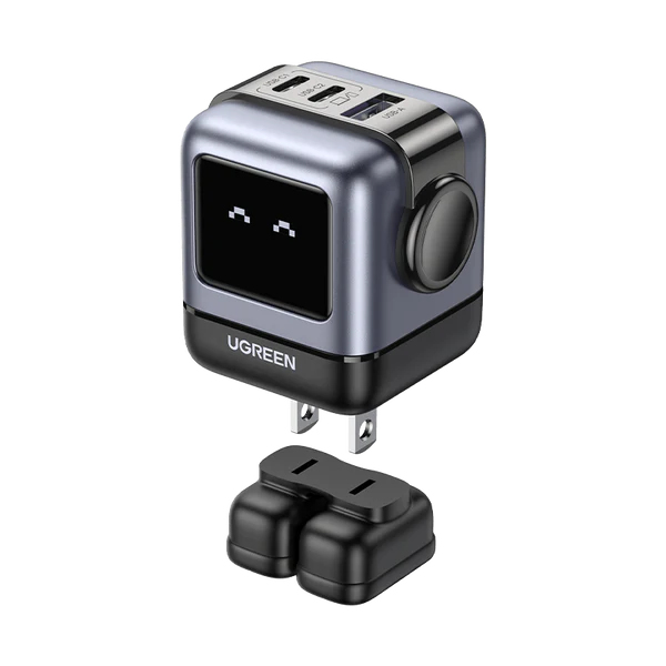 Sạc Ugreen Nexode RG 65W USB C GaN - Robot, 2 USB-C, 1 USB-A