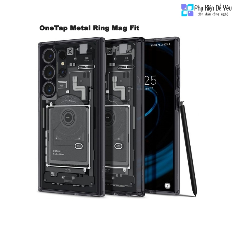 Ốp Spigen Ultra Hybrid OneTap Metal Ring Mag Fit  Zero One cho SAMSUNG GALAXY S24 ULTRA/ S24 PLUS/ S24