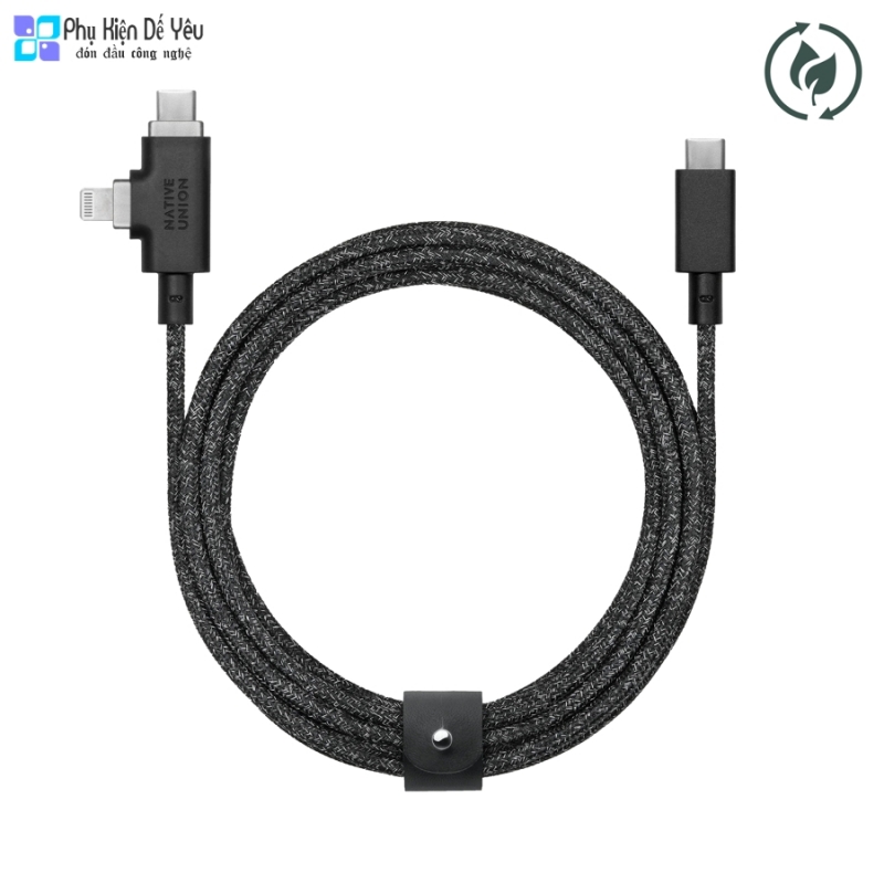 Cáp Native Union Belt Cable Duo Pro 240W (USB-C to USB-C & Lightning) 2.4m