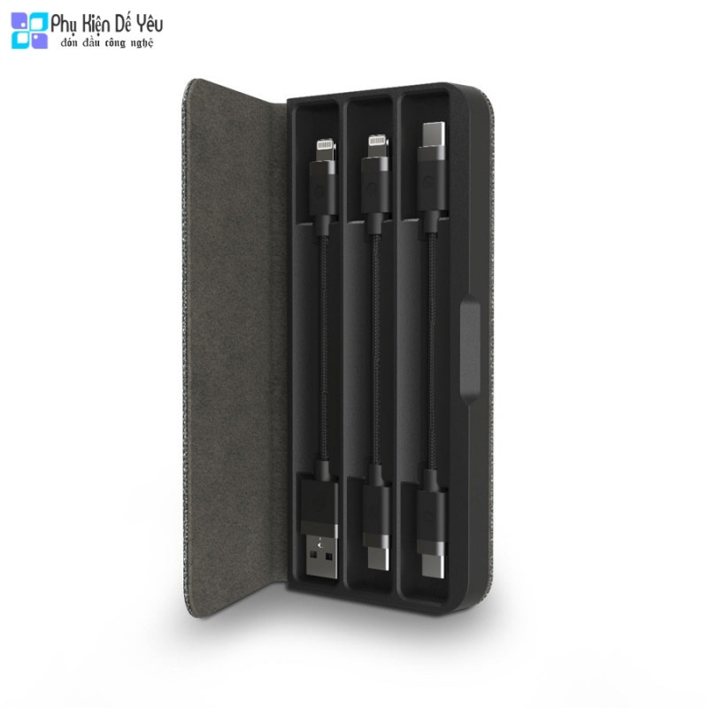 Bô 3 cáp 10cm Mophie travel cable kit 49904633 (C-L, C-C, A-L)