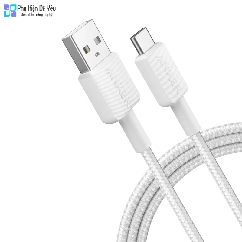 Cáp Anker 322 USB-A to USB-C bện Nylon (1.8m) - A81H6