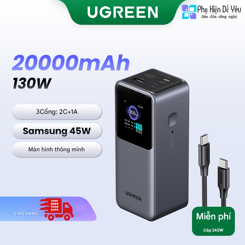 Pin dự phòng UGREEN Nexode 20000mAh 130W (PB721 ) - 35524B