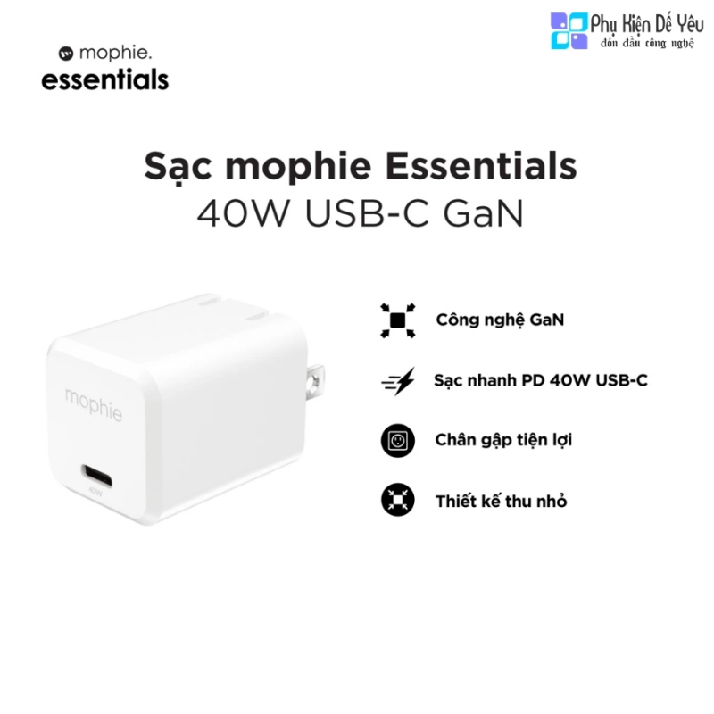 Sạc Mophie Essentials 40W (USB-C PD, GaN) - 409917454