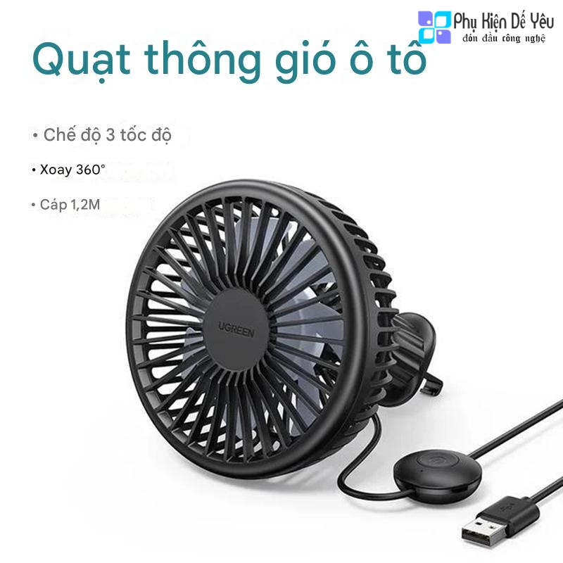 Quạt thông gió ô tô Ugreen 10421 - Xoay 360°