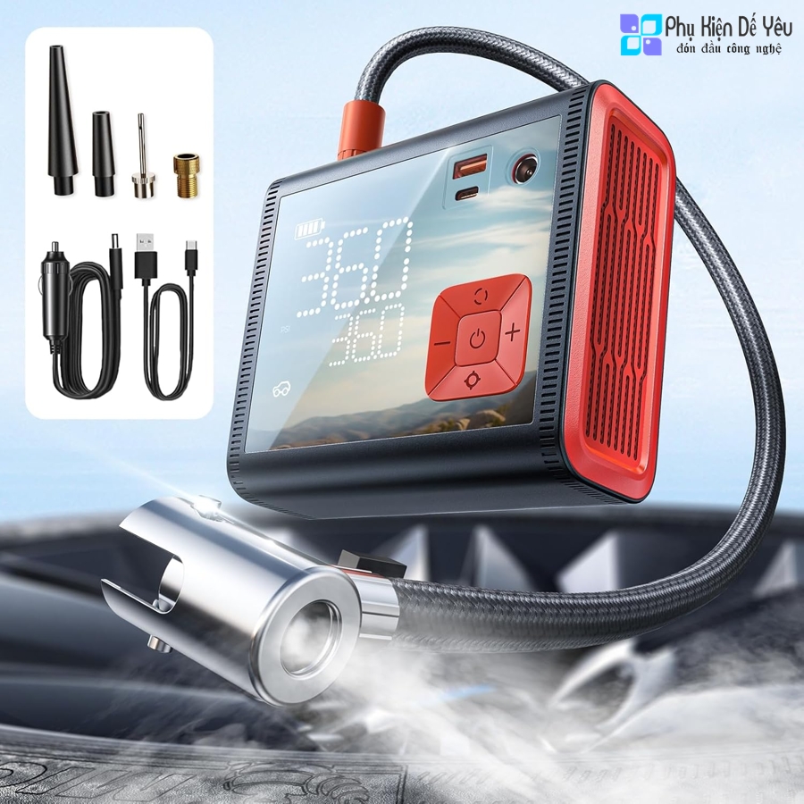 Máy bơm lốp xe hơi cầm tay Lisen cho ô tô 12V DC - 120W