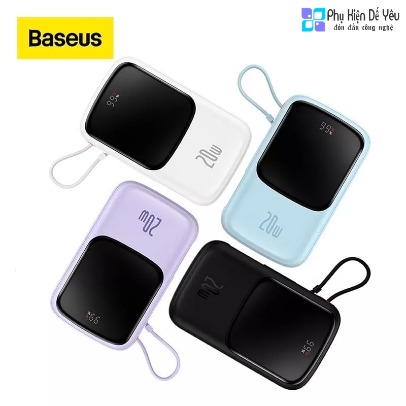 Pin Dự Phòng Baseus Airpow 20.000mAh (20W, liền cáp Lightning)