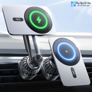 Giá Đỡ Sạc Ô Tô LISEN Metal Magnetic Wireless Car Charger – Sạc Nhanh MagSafe 15W