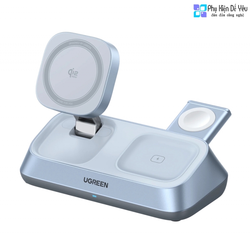 Sạc không dây UGREEN MagFlow 3-in-1 Magnetic Wireless Charger (Qi2 25W, MagSafe-Compatible) - W711