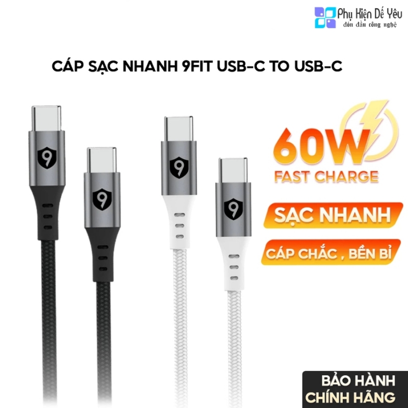 Cáp 9FIT USB C to USB C 1M