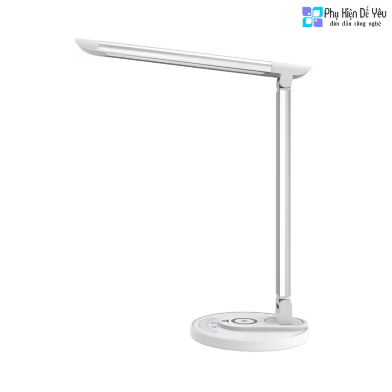 Đèn bàn LED thông minh TaoTronics TT-DL036, tích hợp sạc không dây, điều khiển cảm ứng, cổng USB, công suất 12W, độ sáng 410 lm, màu trắng.