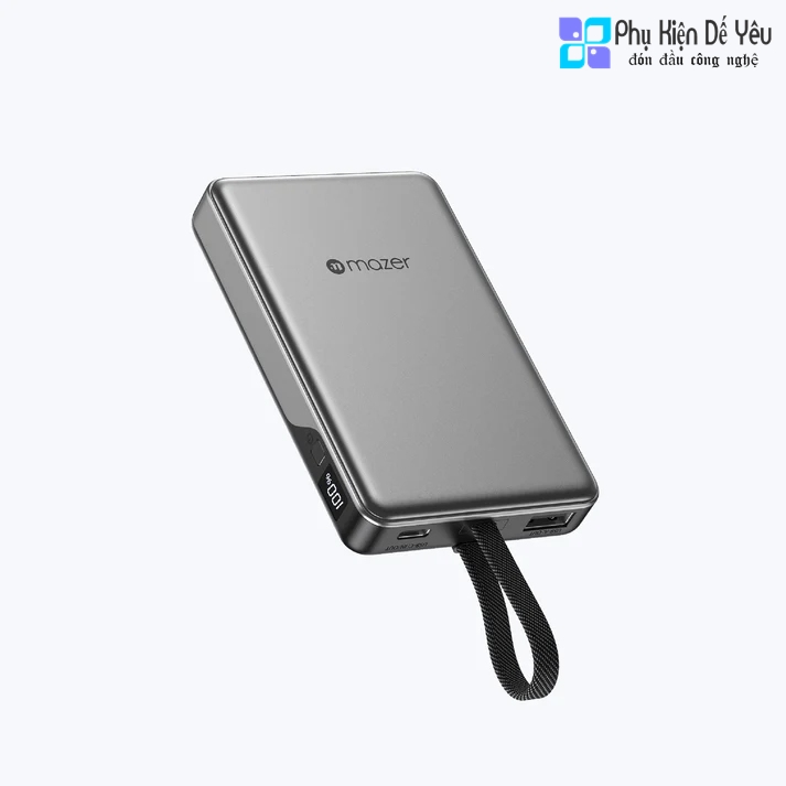 Pin dự phòng Mazer PowerCharge Link 10,000mAh PD/PPS 35W (Built-in USB-C Cable) Power Bank (CCC Certified)