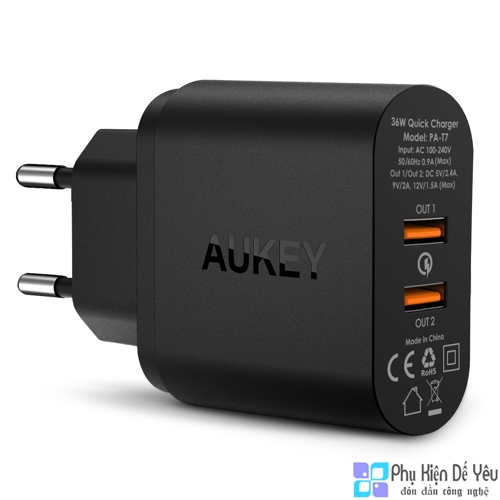 Sạc 2 cổng Quick Charge 2.0 AUKEY PA-T7
