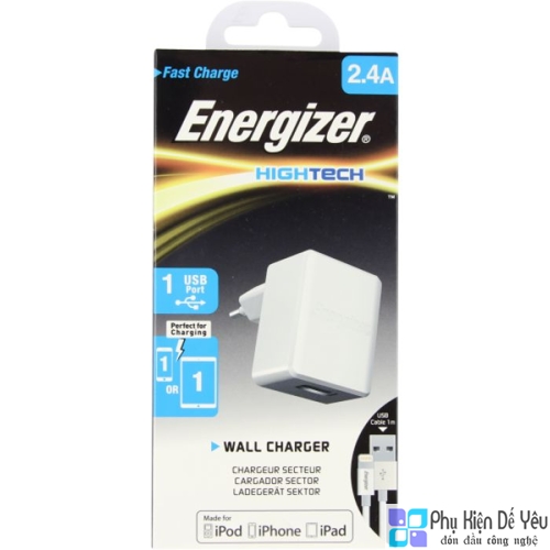 Sạc Energizer ACA1BEUHLI3 kèm cáp Lightning