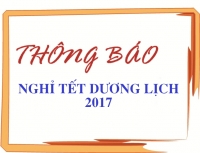 Thông báo lịch nghỉ tết Dương Lịch 2017