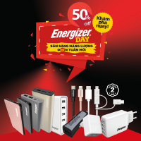 Ngày Hội Energizer Day: Giảm tới 50 % toàn bộ phụ kiện Energizer