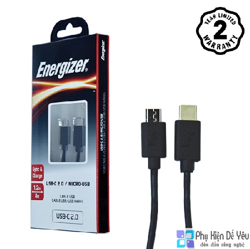 Cáp USB-C to Micro USB Energizer 1.2m