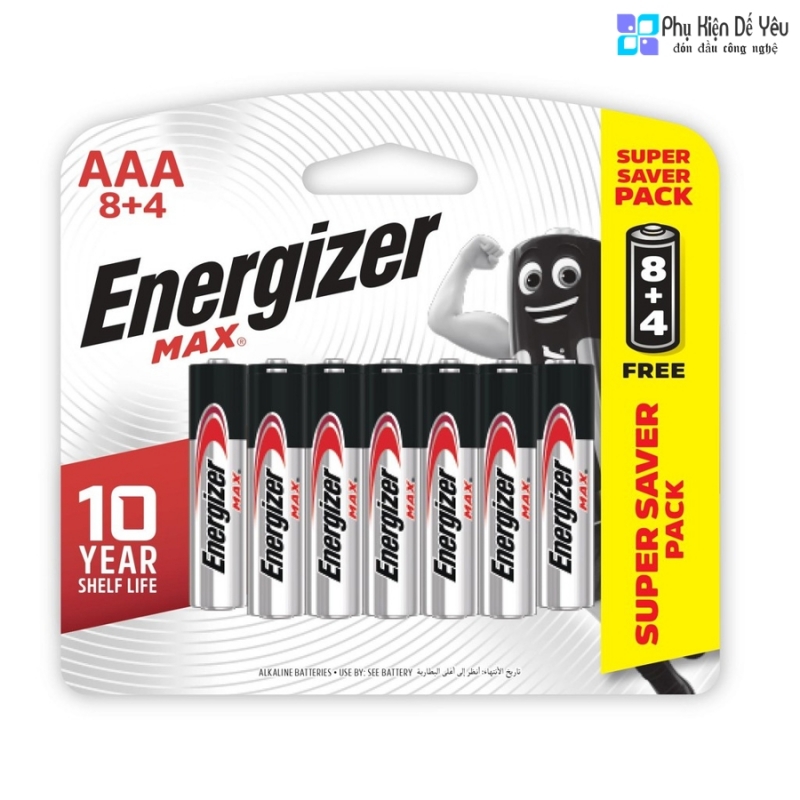 Pin AAA Energizer Max E92 BP8+4
